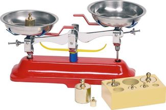 goki Waage, Holz / Metall rot, 25,5 x 13 x 14 cm