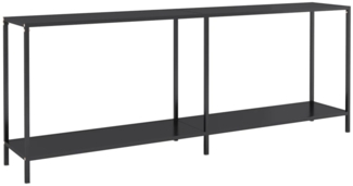 vidaXL Konsolentisch Schwarz 200x35x75,5 cm Hartglas 331707