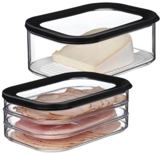 Mepal MODULA Frischhaltedosen Wurst & Käse Set schwarz