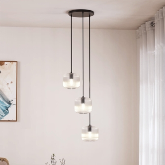 HOME DELUXE Hängeleuchte aus Glas LILY - Transparent
