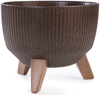 KONZEPT Blumentopf Pflanzschale 24/29cm Blumentopf mit Füßen, mit Wasserabfluss-Einsatz, wetterfest & UV-beständig, Übertopf für Innen & Außen