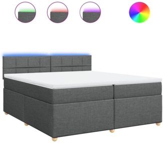 vidaXL Boxspringbett mit Matratze Dunkelgrau 200x200 cm Stoff 3289088