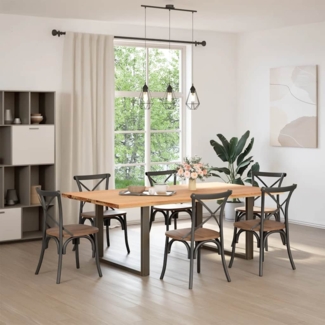 vidaXL Esstisch Hellbraun 220x120x74 cm Massivholz Eiche Rechteckig 3305102