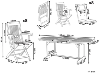 Gartentisch Set MAUI II Holz Dunkelrot