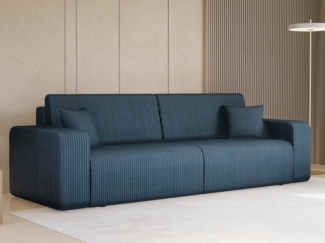 Compleo Schlafsofa Cordstoff LAGA, beweglicher Kissen, mit Bettkasten, Modern Wohnzimmer