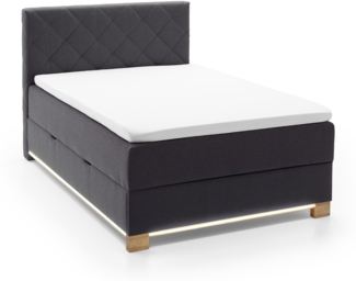 Boxspringbett >Messina< Liegefläche 120x200cm, anthrazit, Stellmaß: 122x120x213cm (BxHxT)