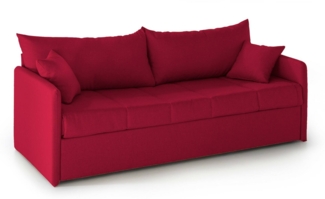 Dmora 3-Sitzer Schlafsofa Avellana, Schlafsofa fürs Wohnzimmer, gepolstert, abnehmbar, 100 % Made in Italy-Qualität, 205x86 h80 cm, Rot