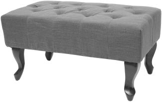 Ottomane Chesterfield, Sitzhocker Fußablage Hocker, wasserabweisend Stoff/Textil 39x77x47cm ~ dunkelgrau