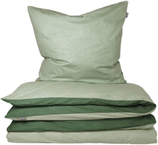 Schiesser 'Doubleface' Wendebettwäsche, Baumwolle, 2-teilig, Hellgrün / Grün, 155x220 cm, Renforcé