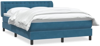 vidaXL Boxspringbett mit Matratze Dunkelblau 140x220 cm Samt 3317905