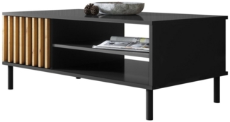 Newroom Couchtisch Ebono, Wandpaneel Wildeiche Anthrazit Wohnzimmertisch Modern Sofatisch