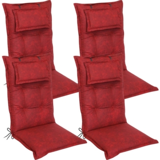 DILUMA Hochlehnerauflage Hochlehner Auflage Florence mit Kopfpolster 120 x 50 x 8 cm, (4 St)