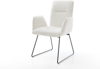 Esszimmerstuhl Vinja-Flex Bouclé Soft Beige Kufengestell Schwarz