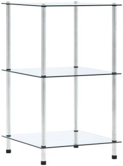 vidaXL Regal mit 3 Ablagen Transparent 40x40x67 cm Hartglas 249504