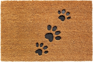 matches21 HOME & HOBBY Fußmatte Kokosmatte Pfoten geprägt natur als aussen Sauberlaufmatte, rechteckig, Höhe: 15 mm, Rutschfeste Kokos-Türmatte als Outdoor Schmutzfangmatte 40x60 cm