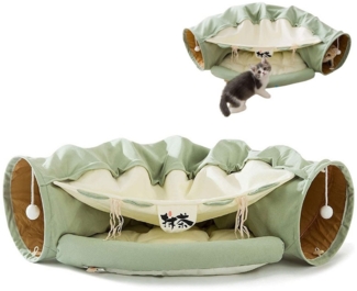 SURFOU Tierbett Katzentunnel Mit Schlafplatz, Rascheltunnel Für Katzen, katzenhöhle Faltbar, katzenspielzeug