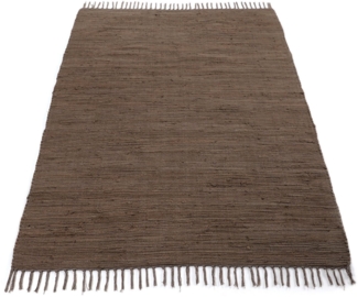 carpetfine Teppich Kelim Chindi uni, auch als Läufer, rechteckig, Höhe: 5 mm, Wendeteppich, reine Baumwolle, handgewebt, Uni-Farben, mit Fransen