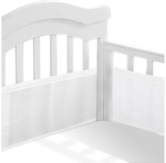 OKWISH Bettumrandung 2x Baby Nestchen Bettumrandung Leitplanke Umrandungen 3D Mesh Futter, (Kinderbett Stoßstange, 2-tlg, Baby Babybett Bettumrandungen Bettnestchen Kantenschutz), Atmungsaktiver Rausfallschutz für Babybett Gitterstäbe Kinderbetten