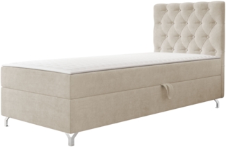 mirjan24 Boxspringbett mit H3-Matratze Cylio I , beige, 90x200 cm