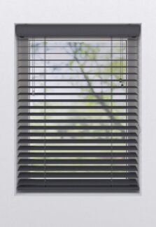 my home Jalousie Ariane, mit Bohren, freihängend, 50mm PVC Lamellen in Holzoptik, Bedienung durch Schnurzug