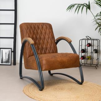 Bronx71 Ledersessel Ivy Industrial Design cognac