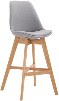 Barhocker DUMIR - Stoff Grau 48 x 56 x 112 cm | Barstuhl Mit Lehne Tresenhocker Tresenstuhl Kneipenhocker Kneipenstuhl