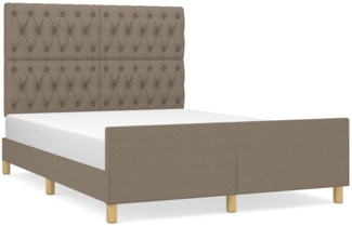 vidaXL Bettgestell ohne Matratze Taupe 140x200 cm Stoff 3125304
