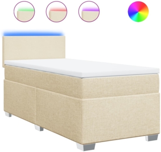 vidaXL Boxspringbett mit Matratze Creme 80x200 cm Stoff 3288013