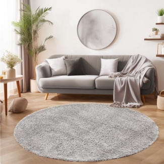 SIMPEX24 Teppich Unicolor - Einfarbig, Rund, Höhe: 30 mm, Modern Kurzflor Teppich Wohnzimmer Abstrakt Design Rosa Pflegeleicht
