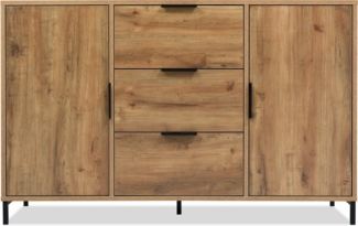 REDOM Kommode (Sideboard Schrank mit 3 Schubladen und 2 Türen), Für Wohnzimmer