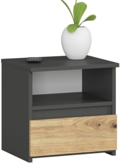 Home Collective Kommode 40 cm breit Holz Highboard Sideboard für Flur Schlafzimmer Wohnzimmer (Mehrzweckschrank Schrank schmal Kommode Schlafzimmer mit Schubladen), Kinderzimmer Organizer 40 cm hoch, 1 Schublade graphit-Artisan Eiche