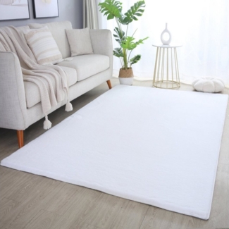 Ayyildiz Teppiche Hochflor-Teppich POUFFY 5100, rechteckig, Höhe: 20 mm, Läufer, weicher glatter Softflor, Kaninchen Fell Haptik, waschbar