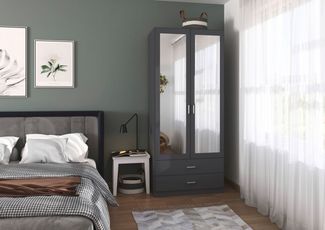 rauch Kleiderschrank Schrank Garderobe Ankleide GAMMA Breiten 91/136/181/226/271/315/360 cm (in 3 Ausstattungen BASIC/CLASSIC/PREMIUM (inkl. SOFT-CLOSE-Funktion) verschiedene Griff-Varianten, mit Spiegel TOPSELLER MADE IN GERMANY