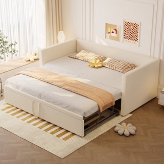 REDOM Polsterbett Doppelbett Schlafsofa (mit Lattenrosten, Multifunktionsbett aus hautfreundlichem Samtstoff 90/180*200 cm, Daybett Tagesbett Schlafsofa), Ohne Matratze