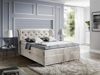 Boxspringbett ARIANNA 120x200 cm Stoff Beige