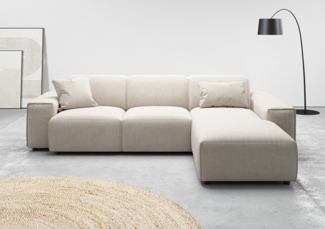 andas Ecksofa Glimminge L-Form auch in Breitcord, Feincord + Easy care-Bezug, Breite 264, Zierkissen