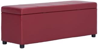 vidaXL Bank mit Staufach 116 cm Weinrot Kunstleder 281313