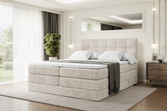 ALTDECOR Boxspringbett MARCE KING (Multipocket-Matratze H4, H3 Matratze Bonellfederung, Topper, Kopfteil)