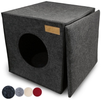 KaraLuna Tierbett Katzenhöhle aus Filz fürs Regal I Katzenbett Katze Schlafplatz