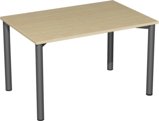 Konferenztisch Rundfuß, 120x80cm, Ahorn Anthrazit