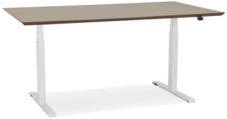 Kadima Design Computertisch elektrisch | 150x70 cm | Höhenverstellbar Ergonomisch Modern 63-128 cm | Braun-Weiß | Arbeitstisch