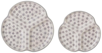 Bloomingville Servierplatte Elsa 2er Set, Keramik Teller Serviergeschirr Landhaus nordisches dänisches Design