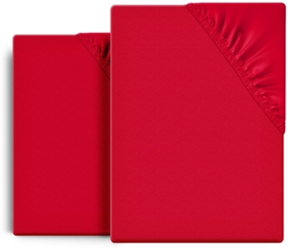 Beautex Spannbettlaken 2er Set Spannbetttuch Bettlaken Premium Baumwolle Jersey 160g/m², Jersey, Gummizug: rundum, (2 Stück)