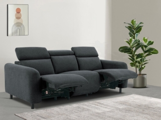Home affaire 3-Sitzer SKAANE Struktur-Sofa, 229 cm, manuelle-u. elektrische Relaxfunktion, Relax-Funktion in 2 Sitzen, Kopfteilverstellung, Federkernpolsterung
