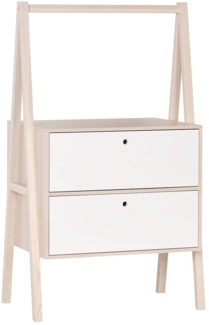 CaliCosy Kommode 2 Schubladen weiß - Spot - Helle Eiche