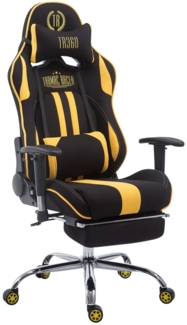 CLP Racing Gaming Bürostuhl Limit V2 Stoff höhenverstellbar und drehbar,schwarz/gelb mit Fußablage