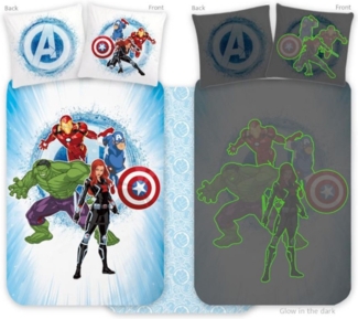 MARVEL Babybettwäsche Avengers Baby- / Kleinkinder Bettwäsche, 100x135cm, Glow in the Dark
