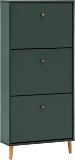 Schildmeyer Bjarne Schuhschrank 160174, waldgrün, 59,8 x 19,5 x 131 cm, platzsparend durch geringe Tiefe