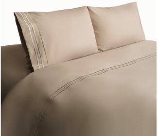 Bettwäsche 200 x 220 cm mit 2 Kissenbezüge 50 x 70 cm - 4-teilig für 2 Personen Braun