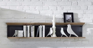 Wandboard JASMIN Wandregal Regal in graphit und Artisan Eiche 142x29 cm